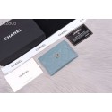 Chanel classic card holder Grained Calfskin & Gold-Tone Metal A31510 light blue HY11275aj95