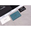 Chanel classic card holder Grained Calfskin & Gold-Tone Metal A31510 sky blue HY24827Zw99