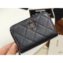Chanel classic card holder Grained Calfskin & Gold-Tone Metal A69271 black HY8102aM39