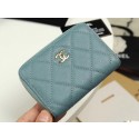 Chanel classic card holder Grained Calfskin & Gold-Tone Metal A69271 light Blue HY4433PC54