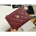 Chanel classic card holder Grained Calfskin & Gold-Tone Metal A84105 Burgundy HY12660Ag46