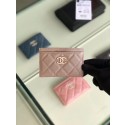 Chanel classic card holder Grained Calfskin & Gold-Tone Metal B31510 light Pink HY11773AM45