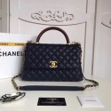 Chanel Classic Deep red Top Handle Bag Original Caviar Leather A92215 Royal Blue HY24055lu18