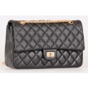 Chanel Classic Flap Bag Black Calfskin Leather A30226 Gold HY8845hc46