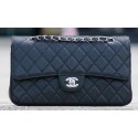 Chanel Classic Flap Bag Black Cannage Pattern A1113 Silver HY4096Eb92