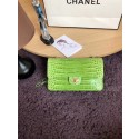Chanel Classic Flap Bag Original Alligator & Gold-Tone Metal A01112 Green grass HY16597np57