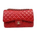 Chanel Classic Flap Bag Red Original Leather CF1113 Gold HY18035Av26