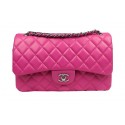 Chanel Classic Flap Bag Rose Original Leather CF1113 Silver HY6179va68