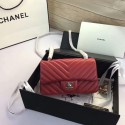Chanel Classic Flap Bags Red Original Sheepskin Leather 1116 Silver HY21129Oj66