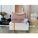 Chanel classic handbag Grained Calfskin gold-Tone Metal 01112 Cherry Blossom powder HY19865lU52