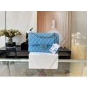 Chanel classic handbag Lambskin&silver Metal 01112 sky blue HY26376CI68