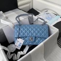 chanel classic handbag Lambskin & silver Metal A01112 blue HY5072yj81