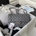 chanel classic handbag Lambskin & silver Metal A01112 dark grey HY22562yk28
