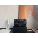 Chanel classic handbag Lambskin & silver Metal V01112 black HY18581uT54