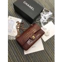 Chanel Classic Handbag Original Alligator & Gold-Tone Metal A01112 Burgundy HY11186zd34