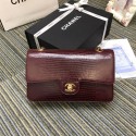 Chanel Classic Handbag Original Lizard & Gold-Tone Metal A01112 Burgundy HY23389nQ90