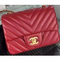 Chanel Classic mini Flap Bag Chevron Sheepskin Leather A68748 Burgundy HY1589uZ84