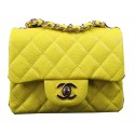 Chanel Classic MINI Flap Bag Lemon Cannage Pattern CF1115 Gold HY8681tL32