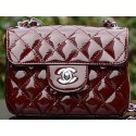 Chanel Classic MINI Flap Bag Royal Patent Leather A1115 Silver HY431VF54