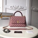 Chanel Classic Red Top Handle Bag Original Leather A92215 pink HY8031dE28