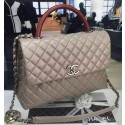 Chanel Classic Top Flap Bag Original Leather A98080 Grey HY7173ER88