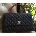 Chanel Classic Top Handle Bag Original Cannage Pattern A95168 Black&Red HY11046CI68
