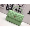 Chanel Classic Top Handle Bag Original Sheepskin Leather A92991 Green HY22977bW68