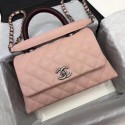 Chanel Classic Top Handle Bag Pink Cannage Pattern A92290 Red HY25982rh54