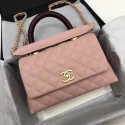 Chanel Classic Top Handle Bag Pink Cannage Pattern A92290 Wine HY10030rf73