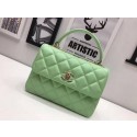 Chanel Classic Top Handle Bag Sheepskin Leather CHA2371 Green HY11273Mc61