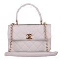 Chanel Classic Top Handle Bag Sheepskin Leather CHA92236 White HY24400oJ62