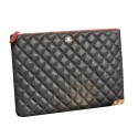 Chanel Clutch Bag Black Cannage Pattern Leather A82044 Gold HY12282Yf79