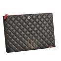 Chanel Clutch Bag Black Cannage Pattern Leather A82044 Silver HY24824Yv36