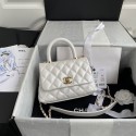 Chanel coco mini flap bag with top handle AS2215 white HY9118Pf97
