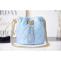 Chanel Drawstring Bag Grained Calfskin & Gold Metal AS2859 light blue HY3398pA42