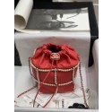 Chanel drawstring bag Lambskin & Gold Metal AS2388 red HY8901HW50