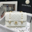 Chanel FLAP BAG Aged Calfskin & Gold-Tone Metal AS2696 white HY17258Rk60