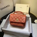Chanel flap bag Grained Calfskin & Gold-Tone Metal AS1155 orange HY15527XW58