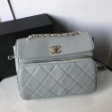 Chanel flap bag Grained Calfskin & Gold-Tone Metal AS1199 grey HY25214nQ90