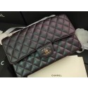chanel flap bag Iridescent Grained Calfskin&Gold-Tone AS1112 black HY16459Hn31