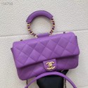 Chanel flap bag Lambskin & Gold Metal AS1358 purple HY13865Jz48