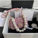 chanel flap bag Tweed 0593 pink HY3789MO84