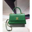 Chanel flap bag with top handle B93737 green HY14498gE29