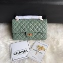 Chanel Flap Original Cowhide Leather 30225 green gold chain HY10228Tk78