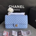 Chanel Flap Original sheepskin Shoulder Bag 1112V Light blue gold chain HY7940nB26