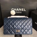Chanel Flap Shoulder Bag Blue Original Calfskin Leather 277 Silver HY26350sf78