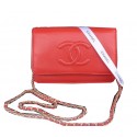Chanel Flap Shoulder Bag Red Calfskin Leather CHA33817 Gold HY24259Xr72