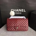 Chanel Flap Shoulder Bag Wine Original Sheepskin Leather CF1112V Silver HY8027UF26