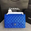 Chanel Flap Shoulder Bags Blue Original Calfskin Leather CF1113 Silver HY20685hT91