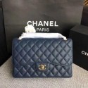 Chanel Flap Shoulder Bags Dark Blue Original Calfskin Leather CF1113 Gold HY26194tg76